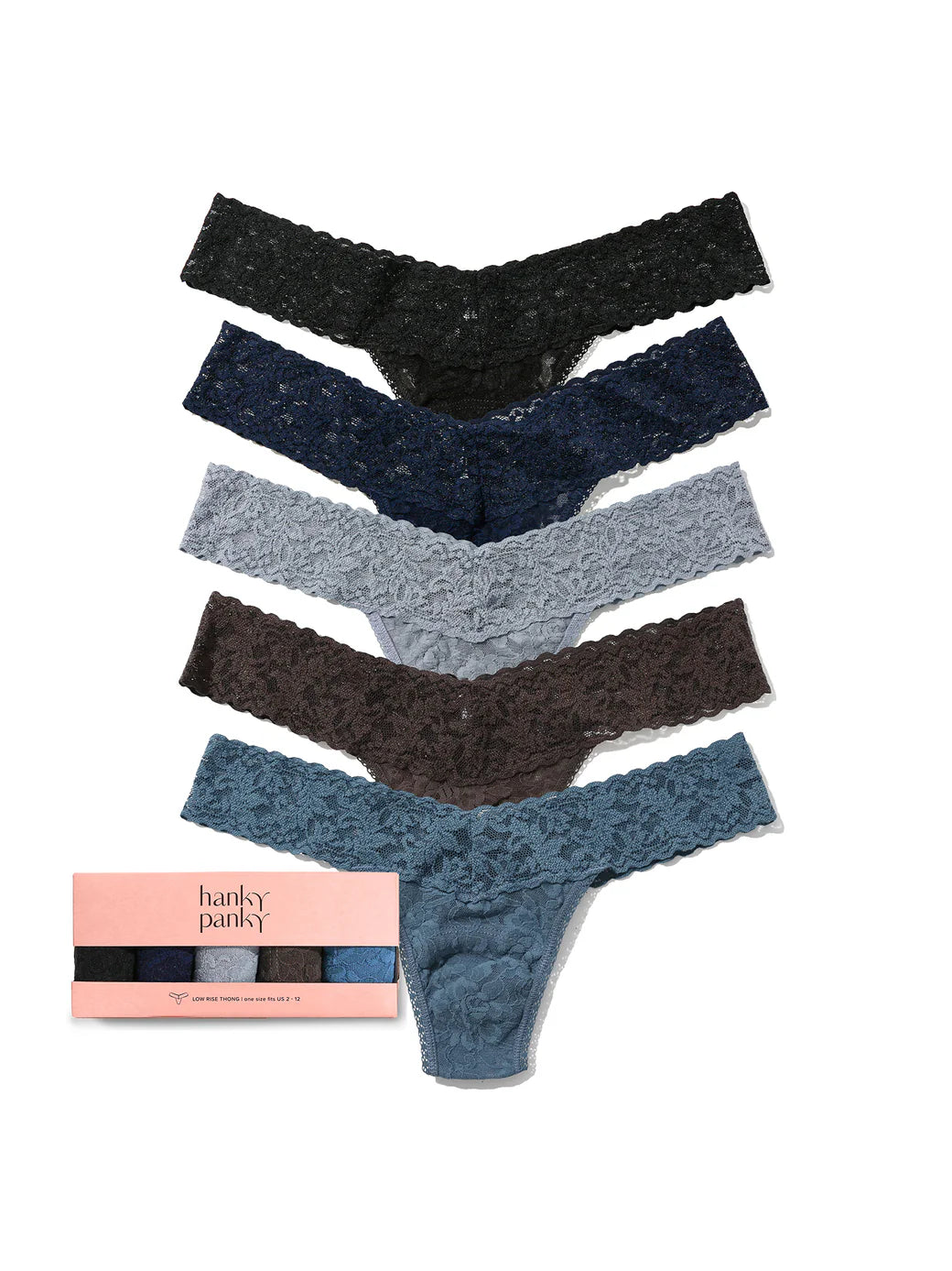 5 Pack Original Rise Lace Thongs | Hanky Panky | BraTopia