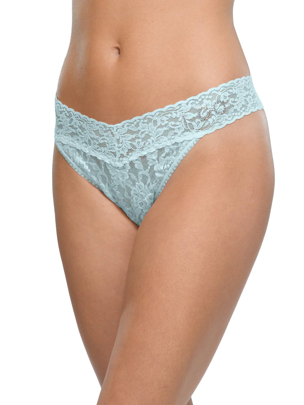Original Rise Signature Lace Thong In Crystal Blue - Hanky Panky