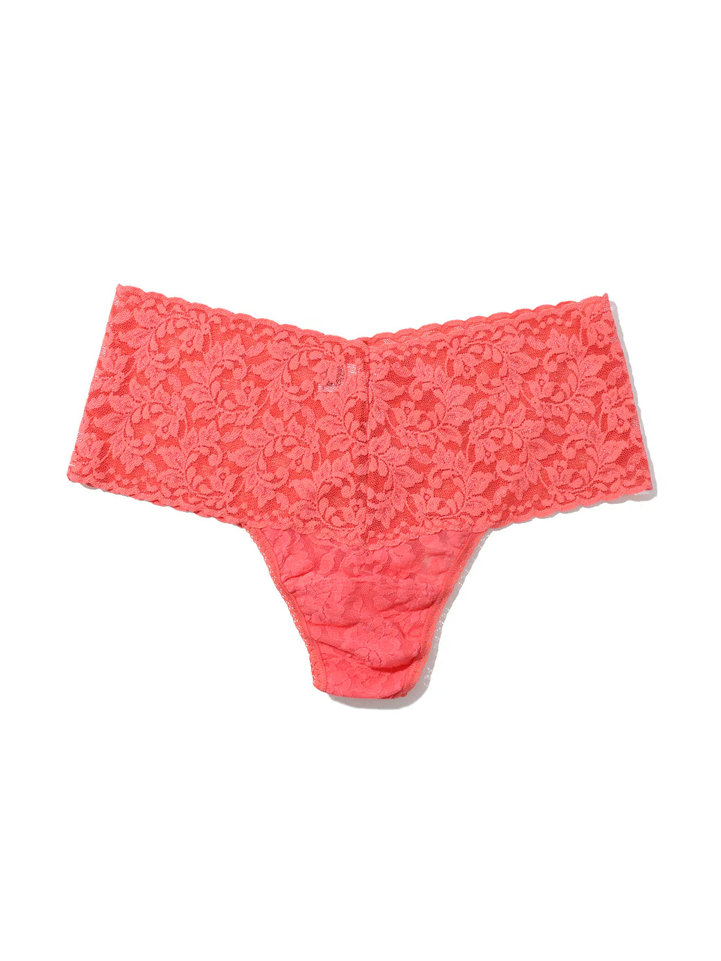 Retro Signature Lace Thong In Courageous Coral - Hanky Panky - BraTopia