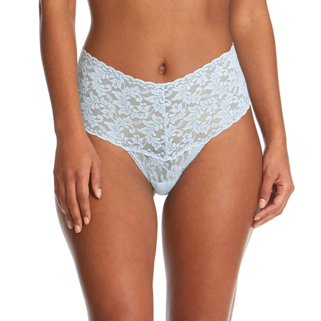 Retro Signature Lace Thong In Partly Cloudy - Hanky Panky – BraTopia