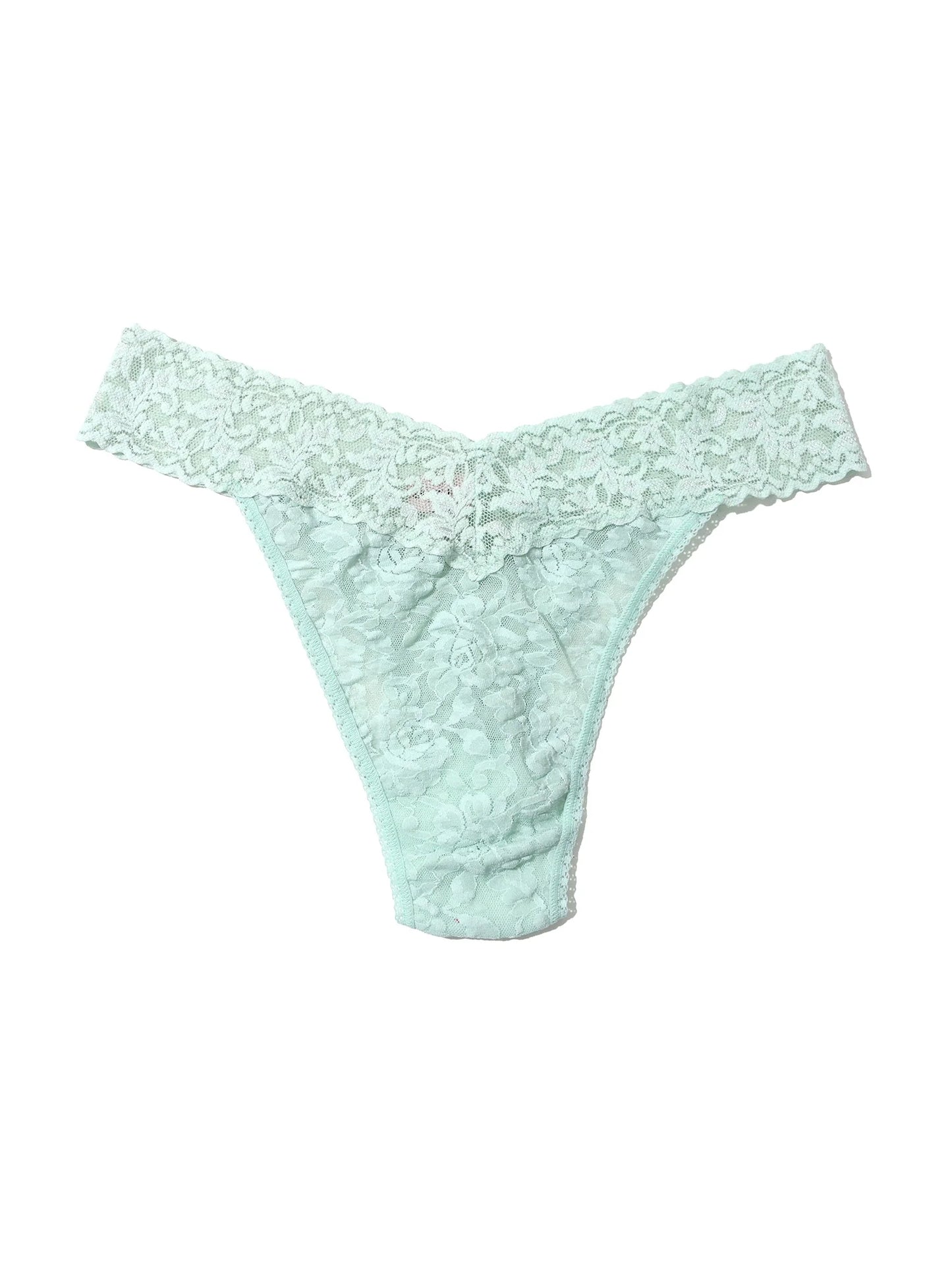 Original Rise Signature Lace Thong In Low Tide - Hanky Panky - BraTopia