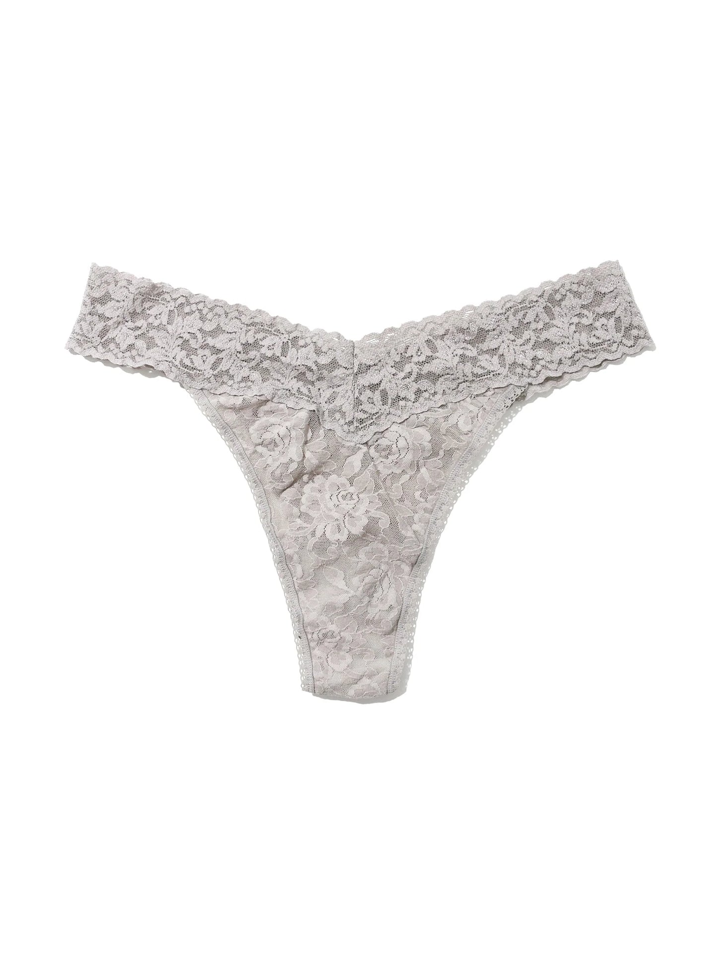 Original Rise Signature Lace Thong In Sleep In Grey - Hanky Panky - BraTopia