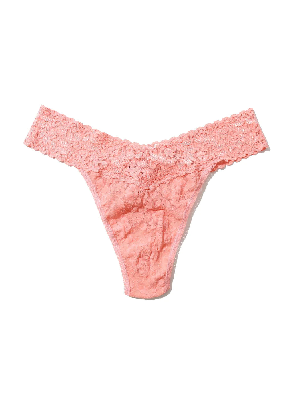 Original Rise Signature Lace Thong In Snapdragon Peach - Hanky Panky - BraTopia