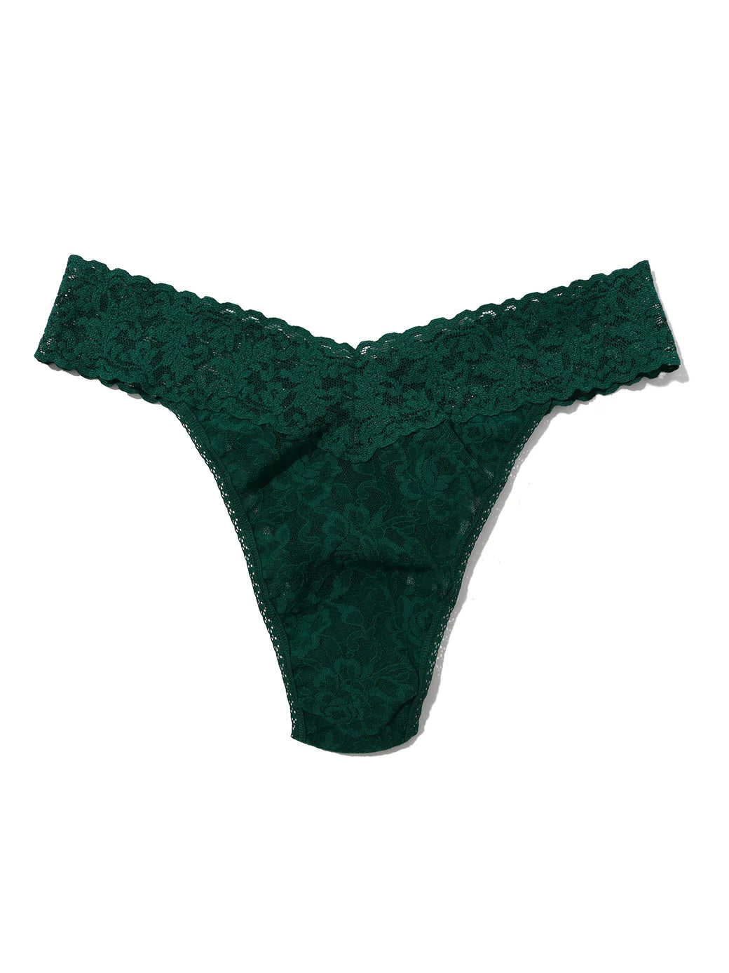 Original Rise Signature Lace Thong In Spruce - Hanky Panky