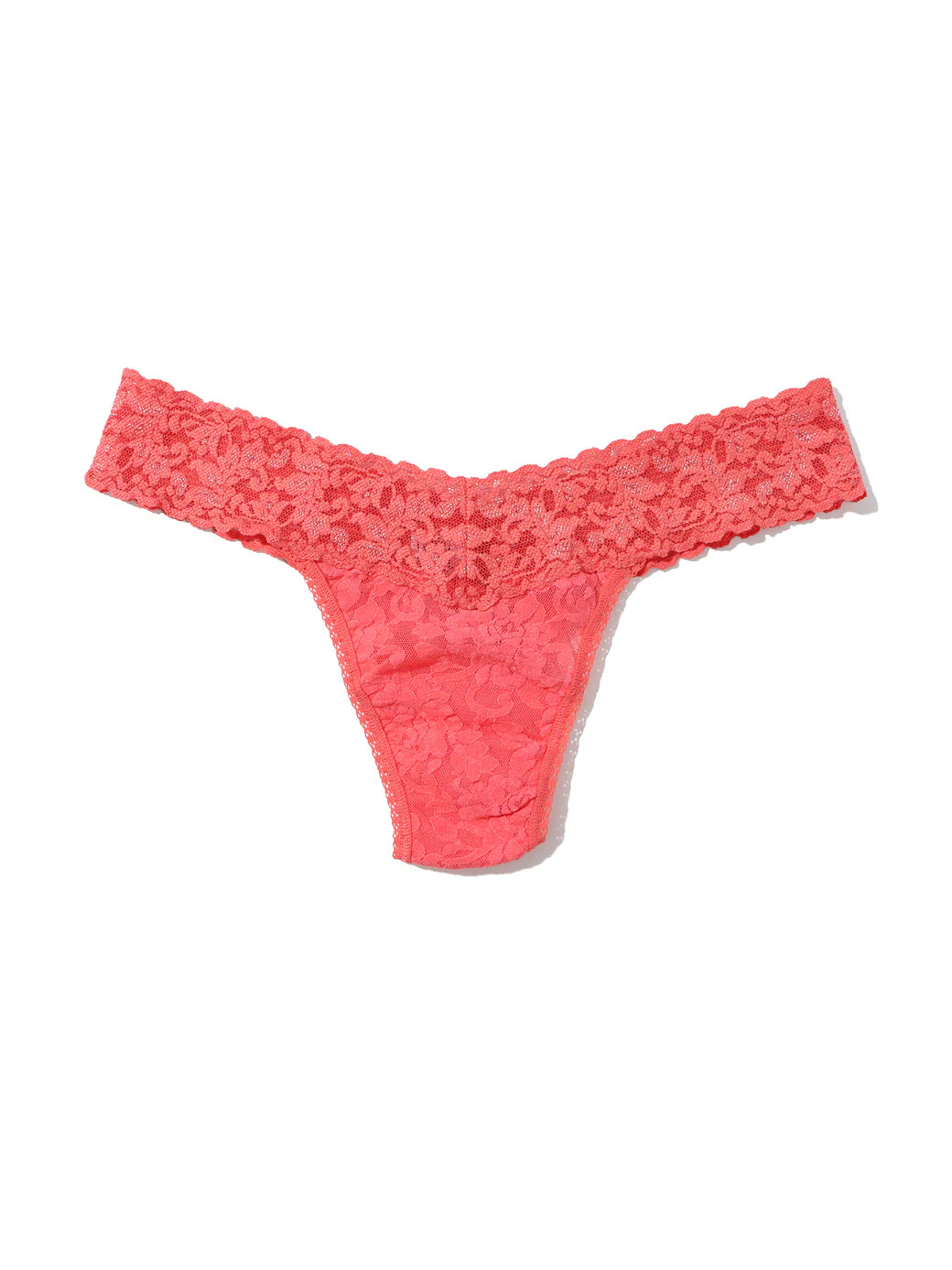 Low Rise Signature Lace Thong In Courageous Coral - Hanky Panky - BraTopia