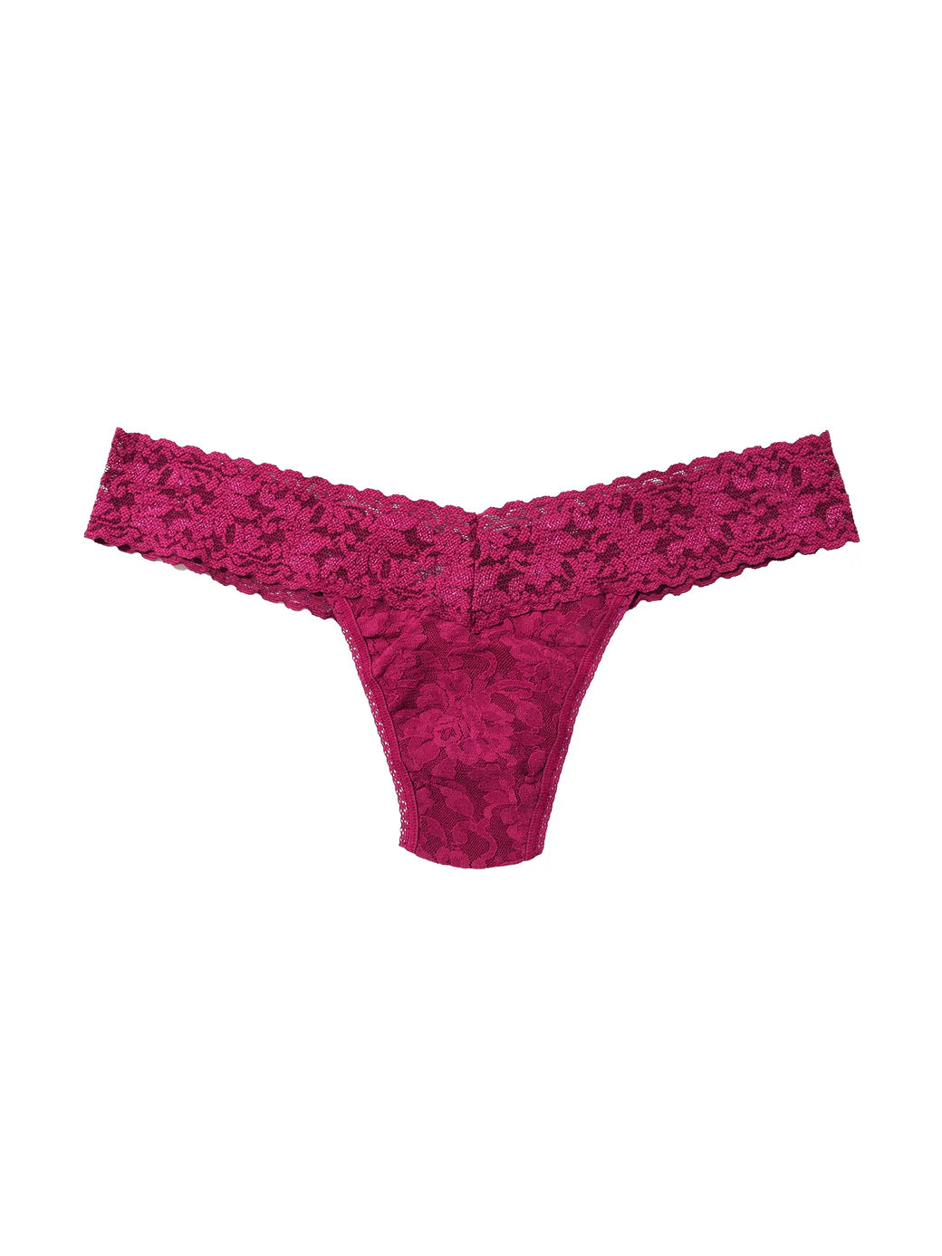Low Rise Signature Lace Thong In Merlot - Hanky Panky