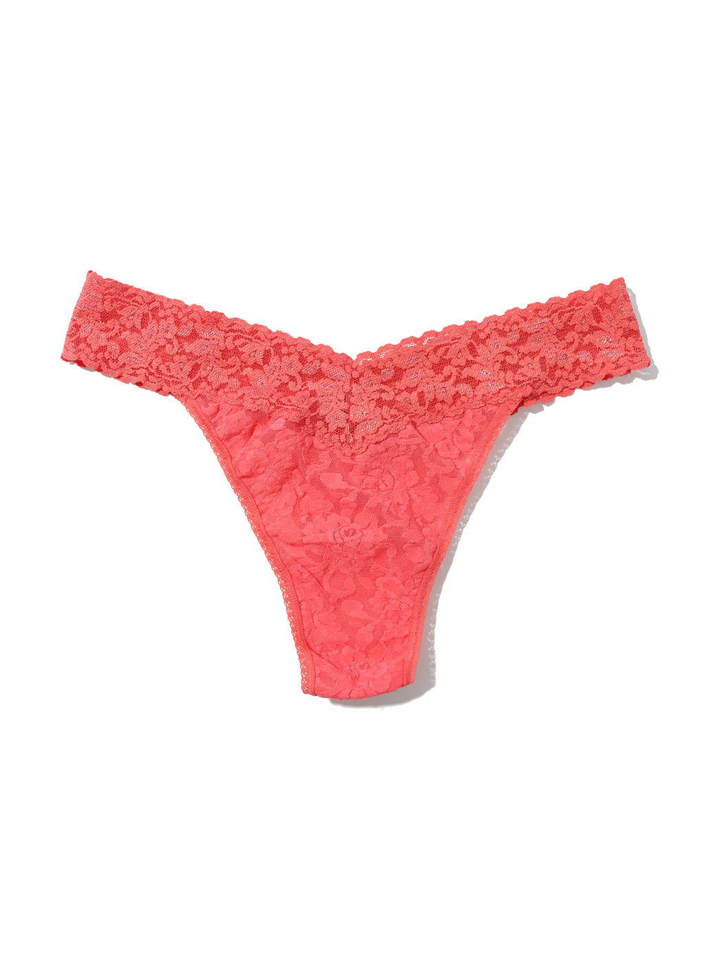 Original Rise Signature Lace Thong In Courageous Coral - Hanky Panky - BraTopia