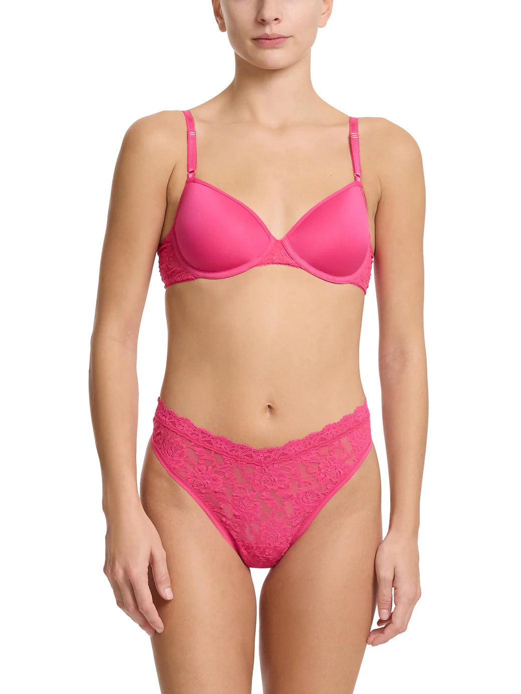 V-Front High Cut Signature Lace Thong In Un-Beet-Able - Hanky Panky - BraTopia
