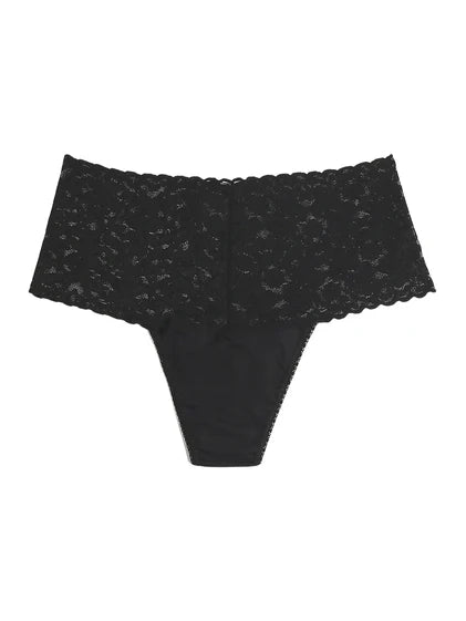 Retro Cotton Thong In Black - Hanky Panky