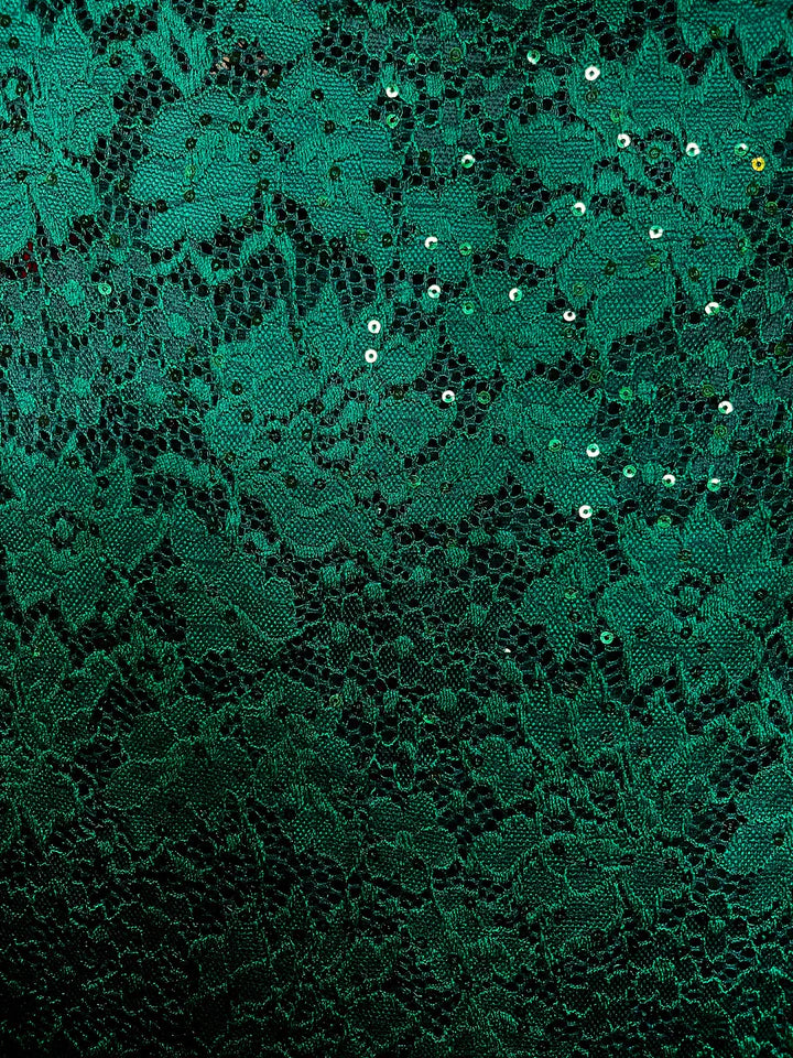 Lace Underwire Bodysuit In Emerald & Sequins - Kilo Brava - BraTopia