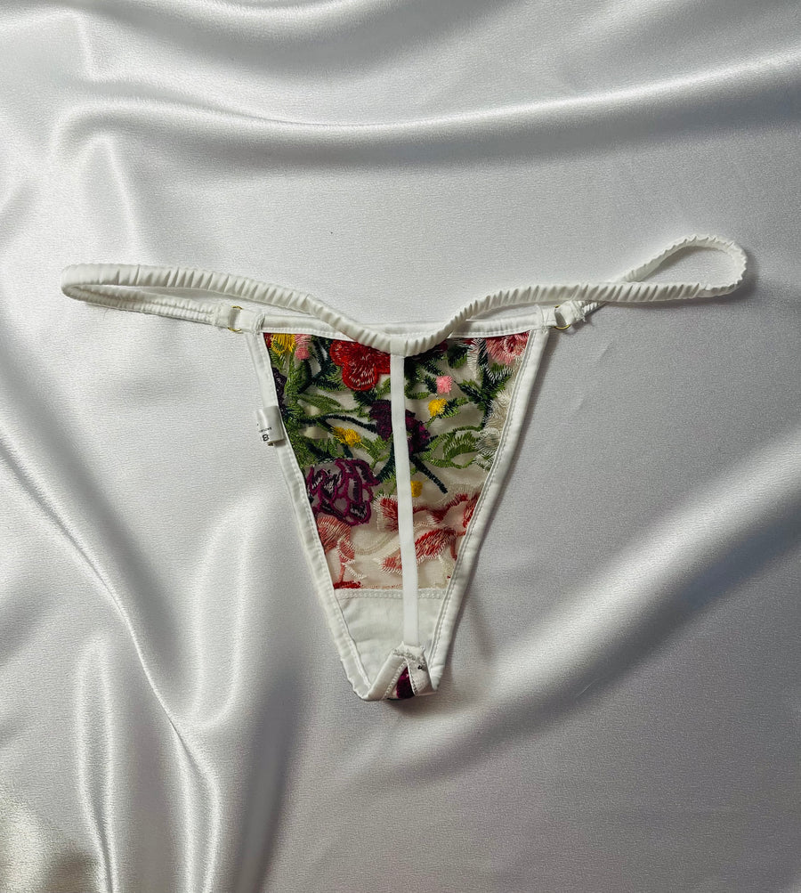 Embroidery G-String In Multicolor Cotton Floral - Kilo Brava - BraTopia