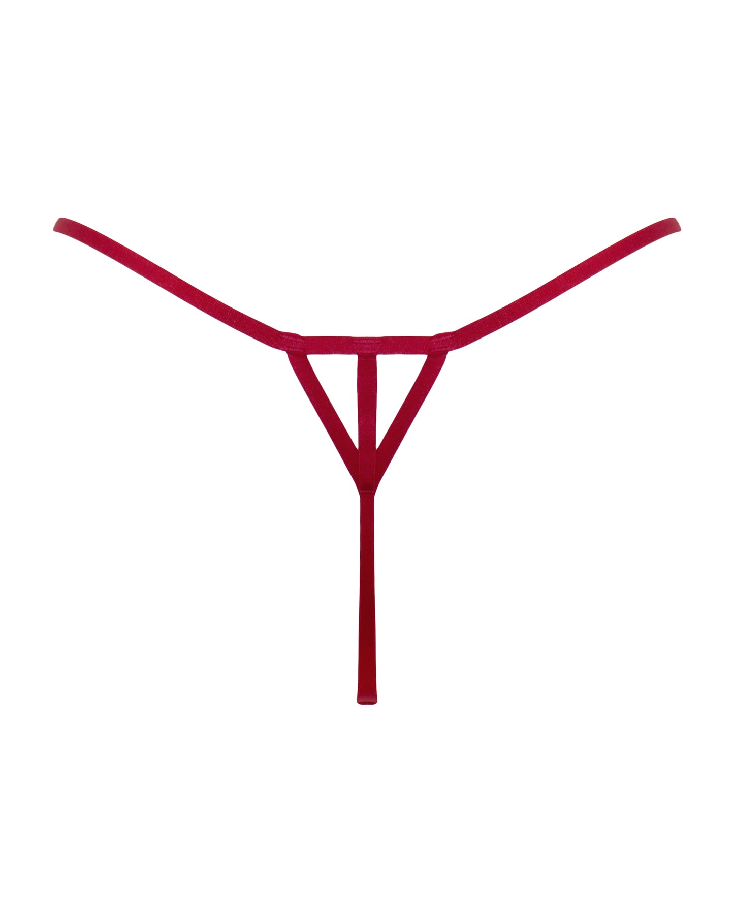 India Bold Floral Embroidery Thong In Red - Pour Moi