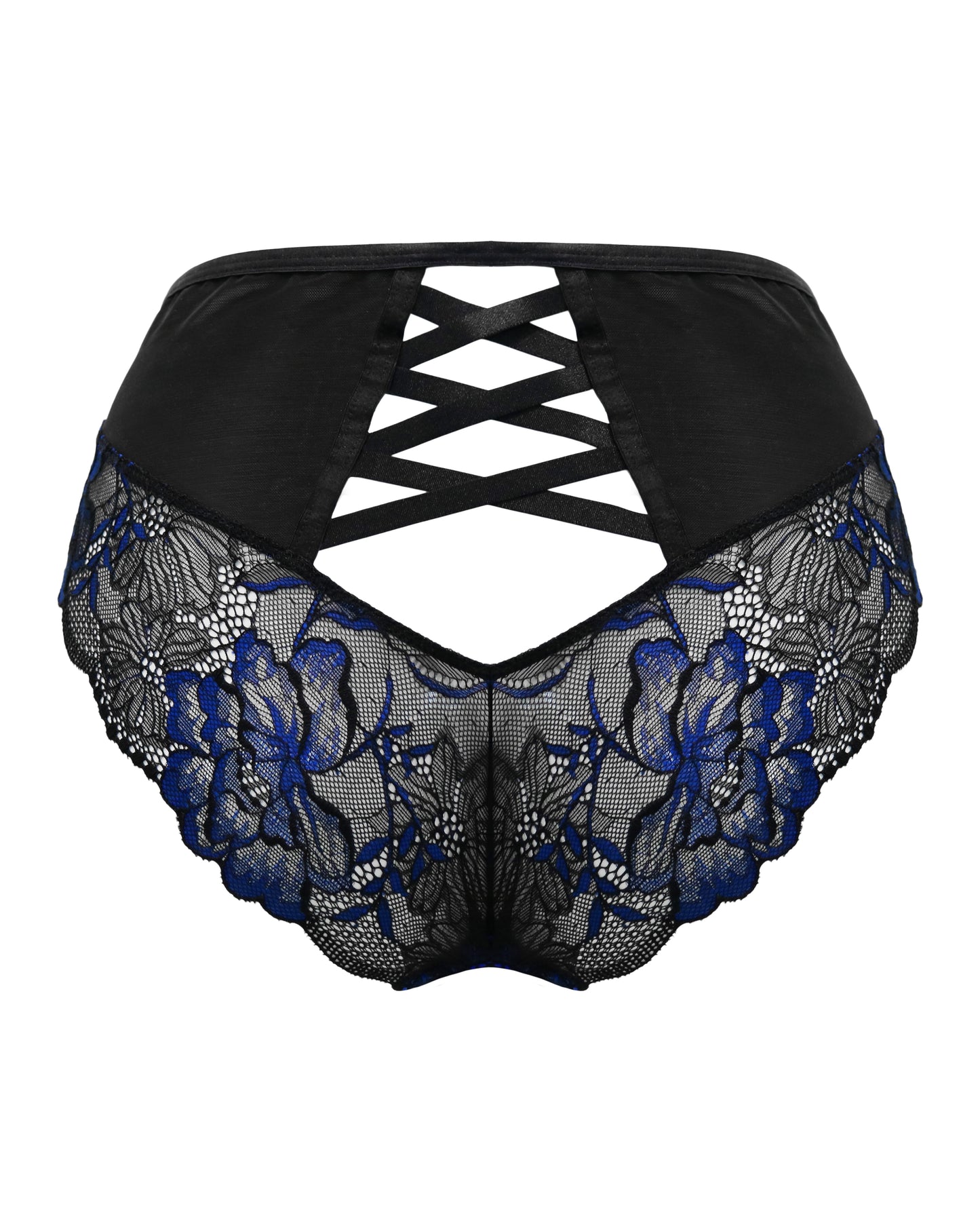 After Hours High Waist Brief In Black & Blue - Pour Moi - BraTopia