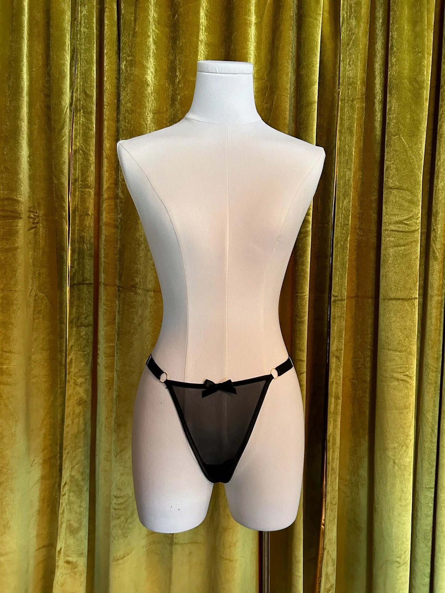 The Embroidery Skirt & G-String In Black - Kilo Brava