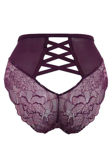 After Hours High-Waist Brief In Blackberry & Pink - Pour Moi - BraTopia