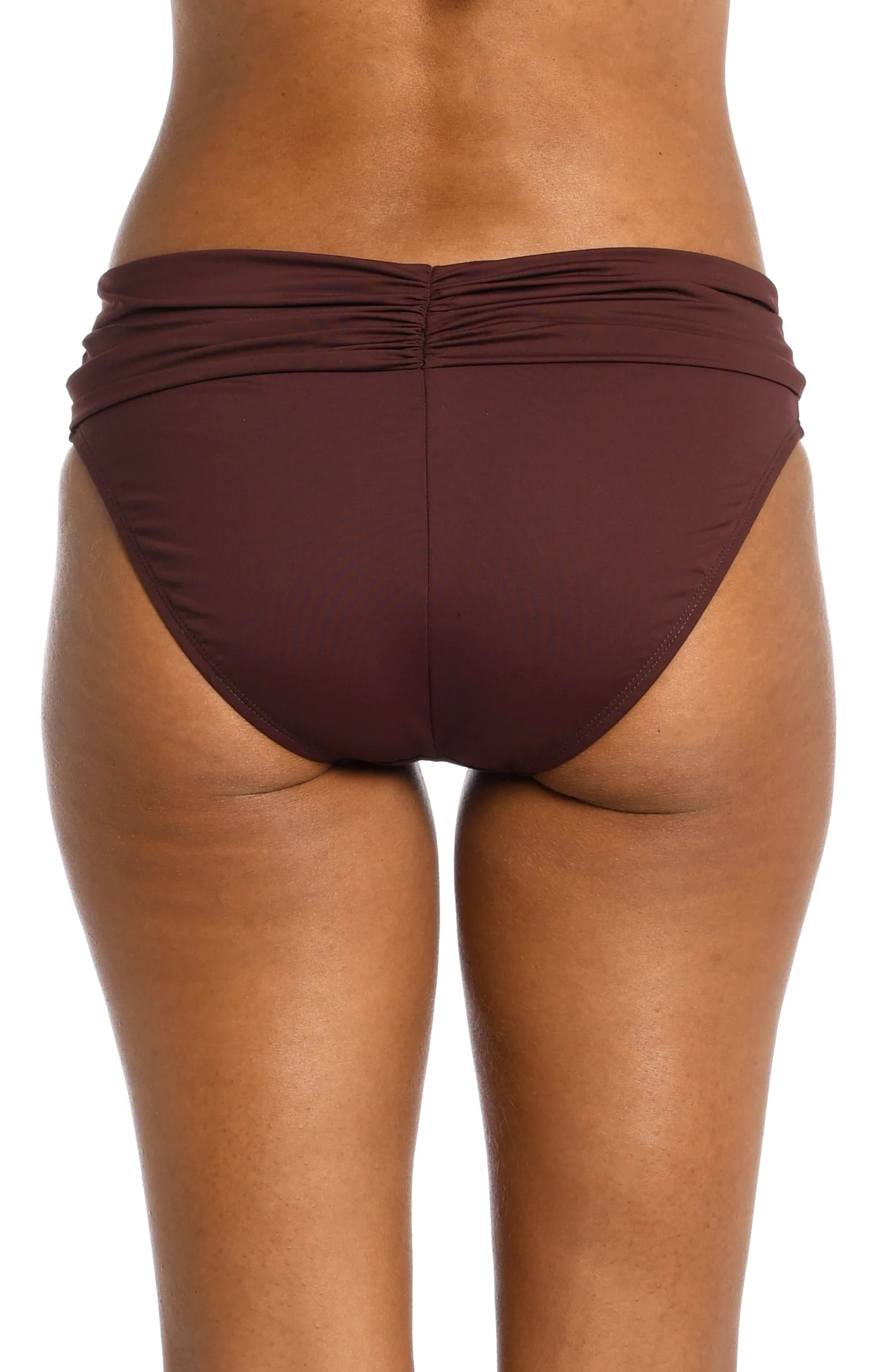 Island Goddess Shirred Band Hipster Bottom In Java - La Blanca - BraTopia