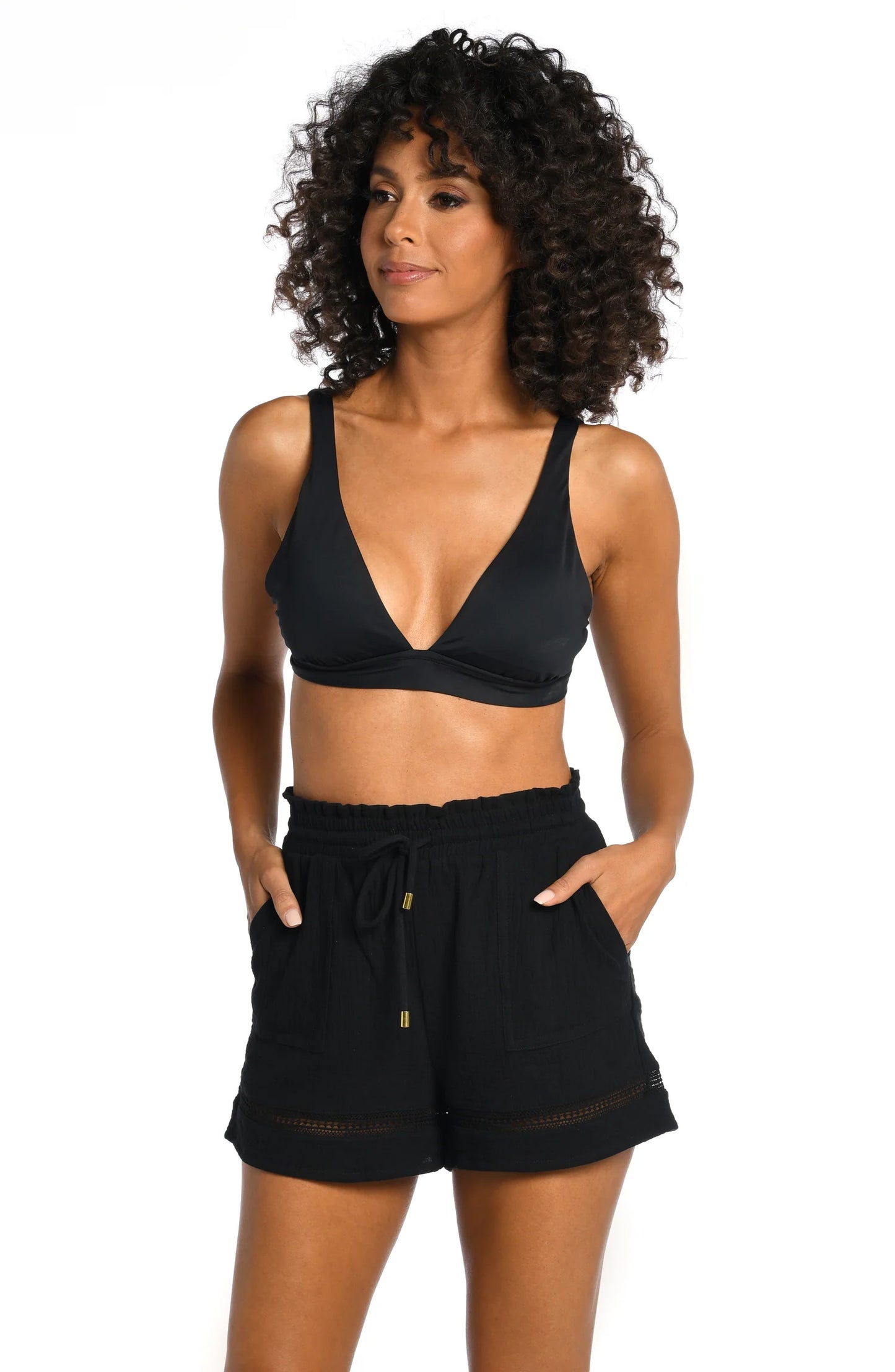 Seaside Covers Beach Shorts In Black - La Blanca - BraTopia