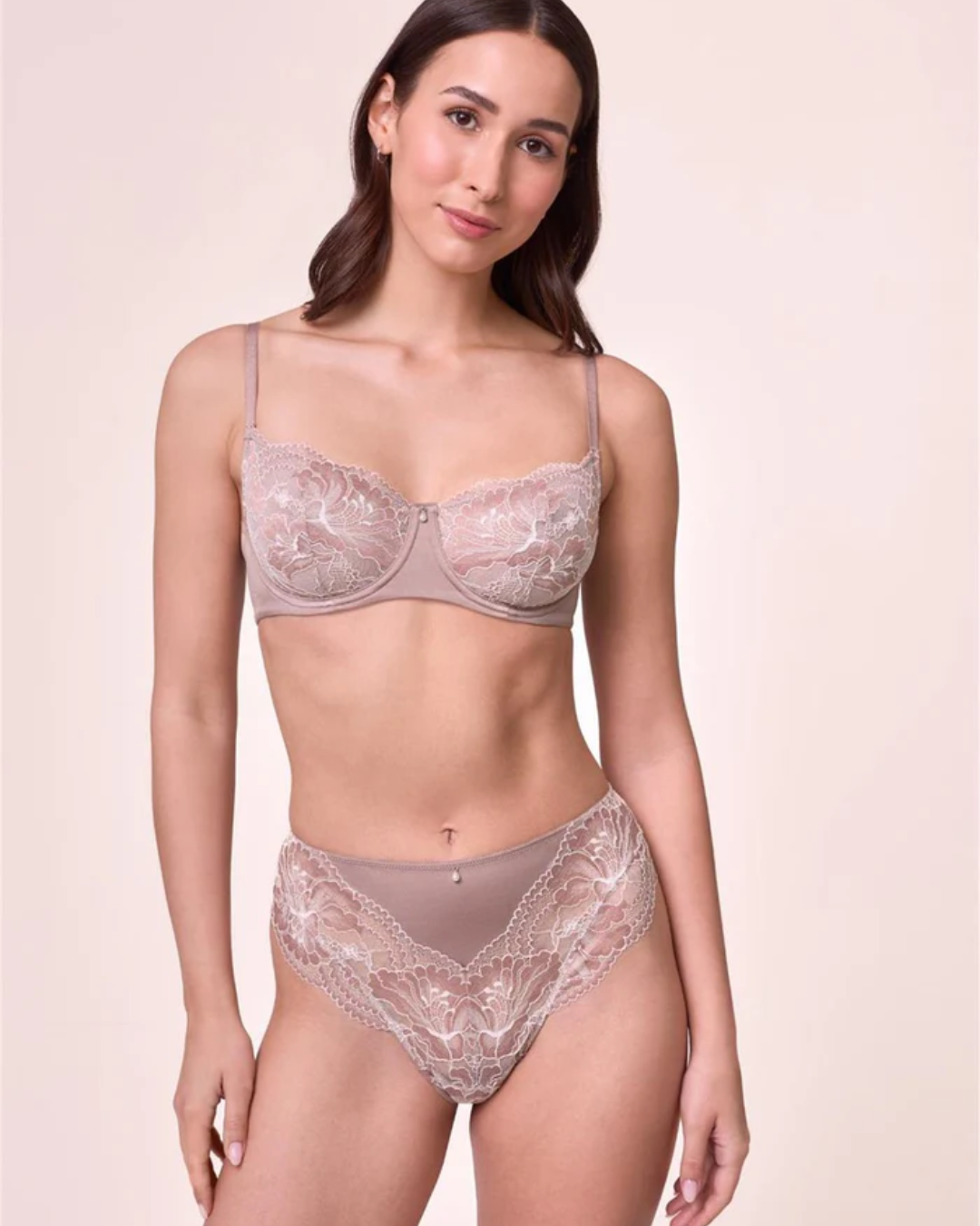 Flirt Demi Lace Bra In Moonshell/Chantilly - Montelle