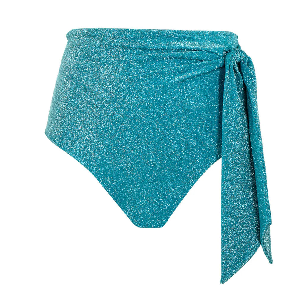 Sparkle High Waist Brief in Sparkle Teal - Panache