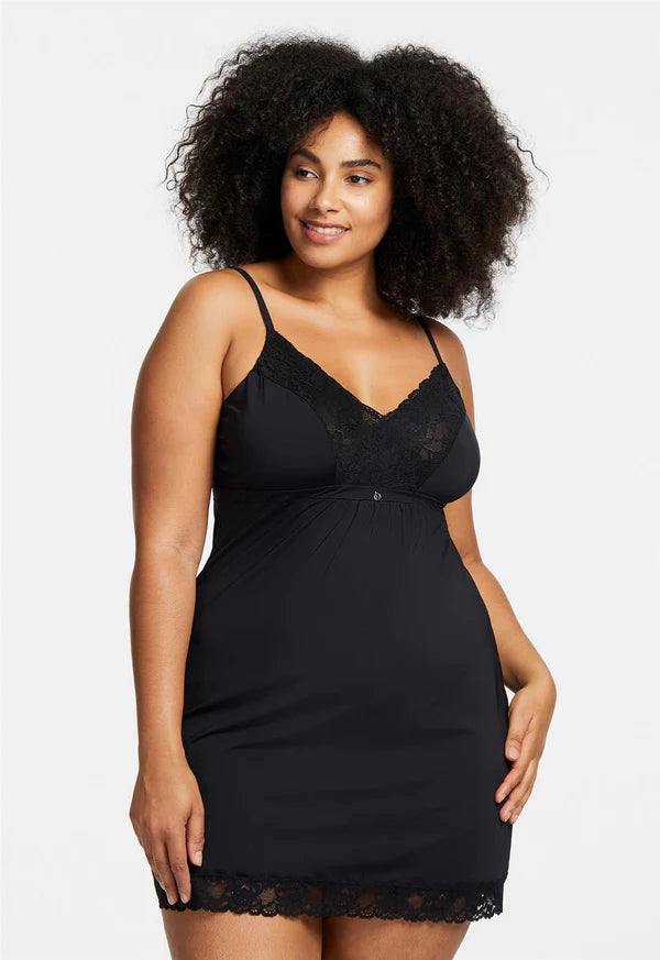 Bust Support Chemise In Black - Montelle – BraTopia