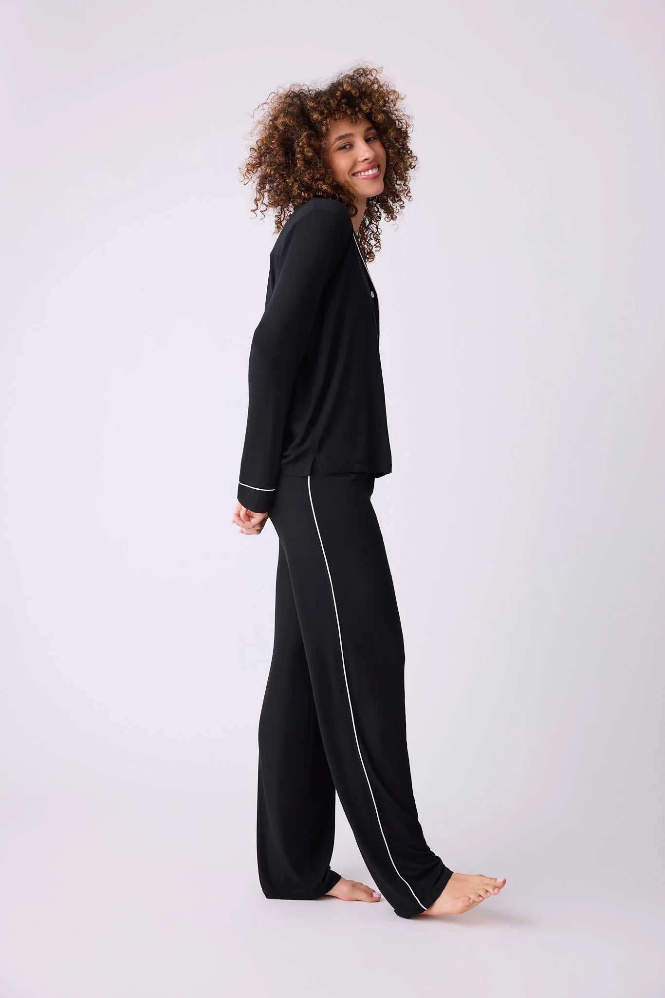 Modal Basics PJ Set With Eye Mask In Black - P.J. Salvage - BraTopia