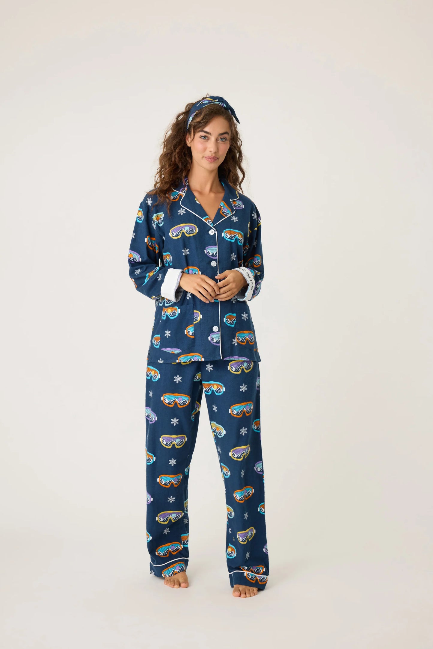 Flannels PJ Set Ski You Later In Navy - P.J. Salvage - BraTopia