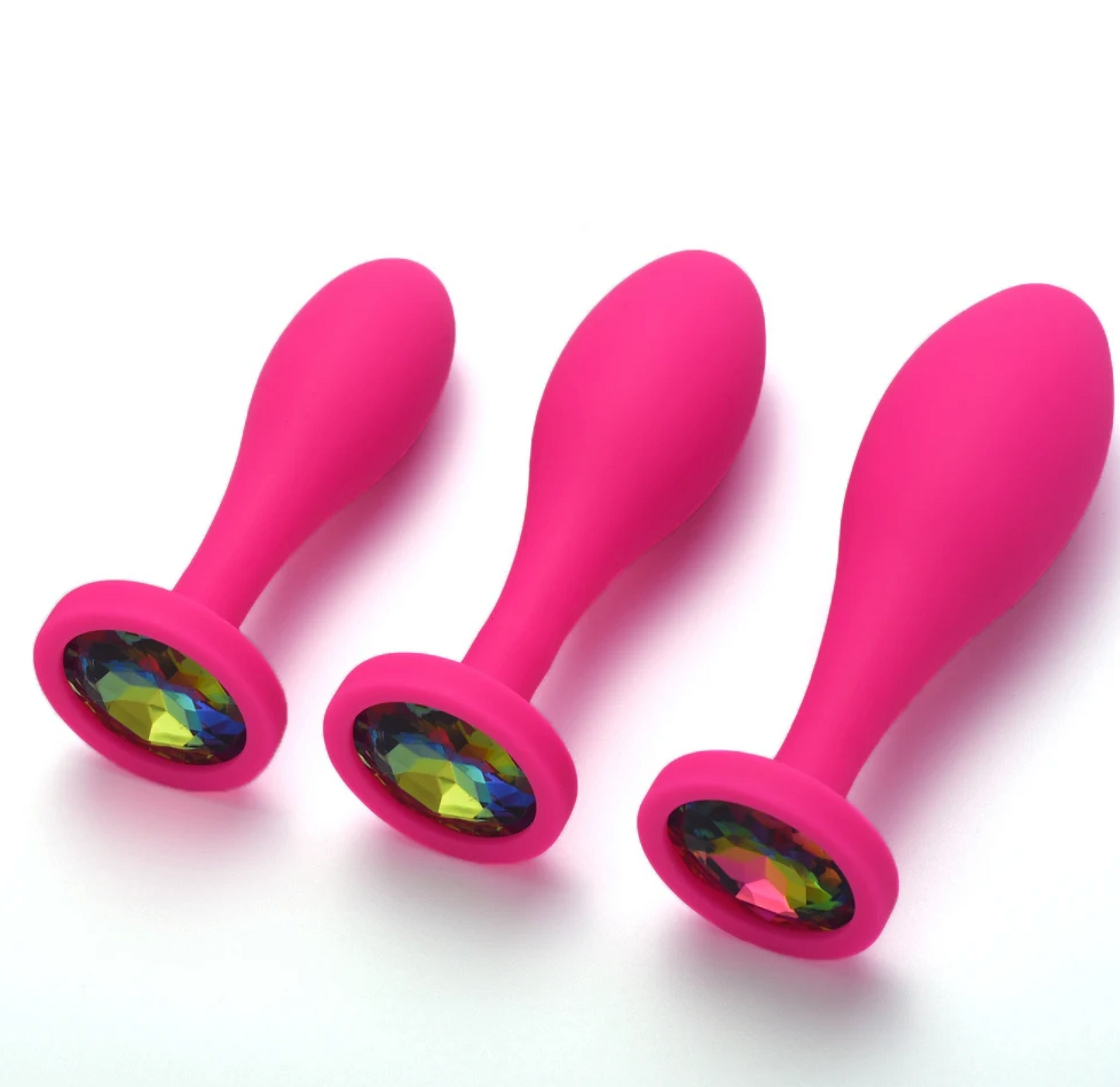 Slim Pink Silicone Plug Set In Rainbow - Pink Elephant - BraTopia