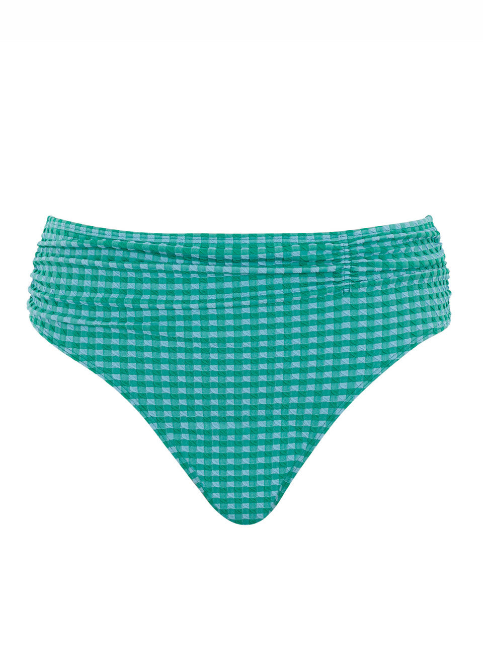 Gingham Midi Brief In Green Gingham - Panache - BraTopia