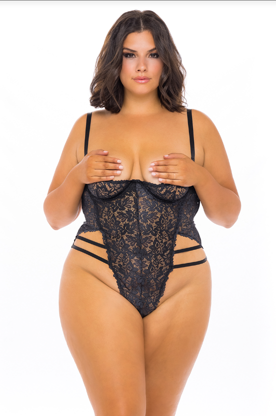 Blake Open Cup G-String Teddy In Black - Oh La La Cheri - BraTopia