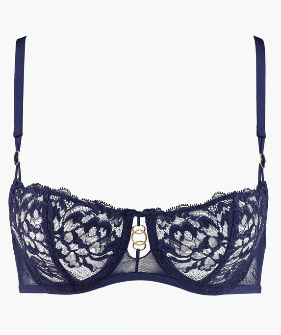 Feeling Myself Lace Demi Cup Bra In Astral Blue - Aubade - BraTopia
