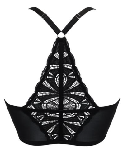 New Romance Front Fastening Bralette In Black & Rose- Pour Moi - BraTopia