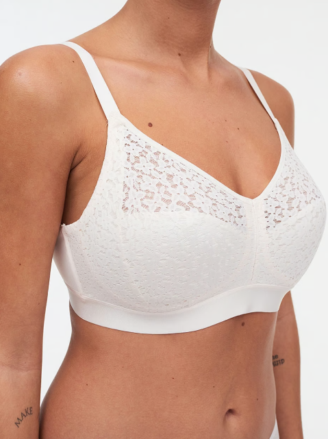 Norah Comfort Lace Wireless Bra In Talc - Chantelle - BraTopia