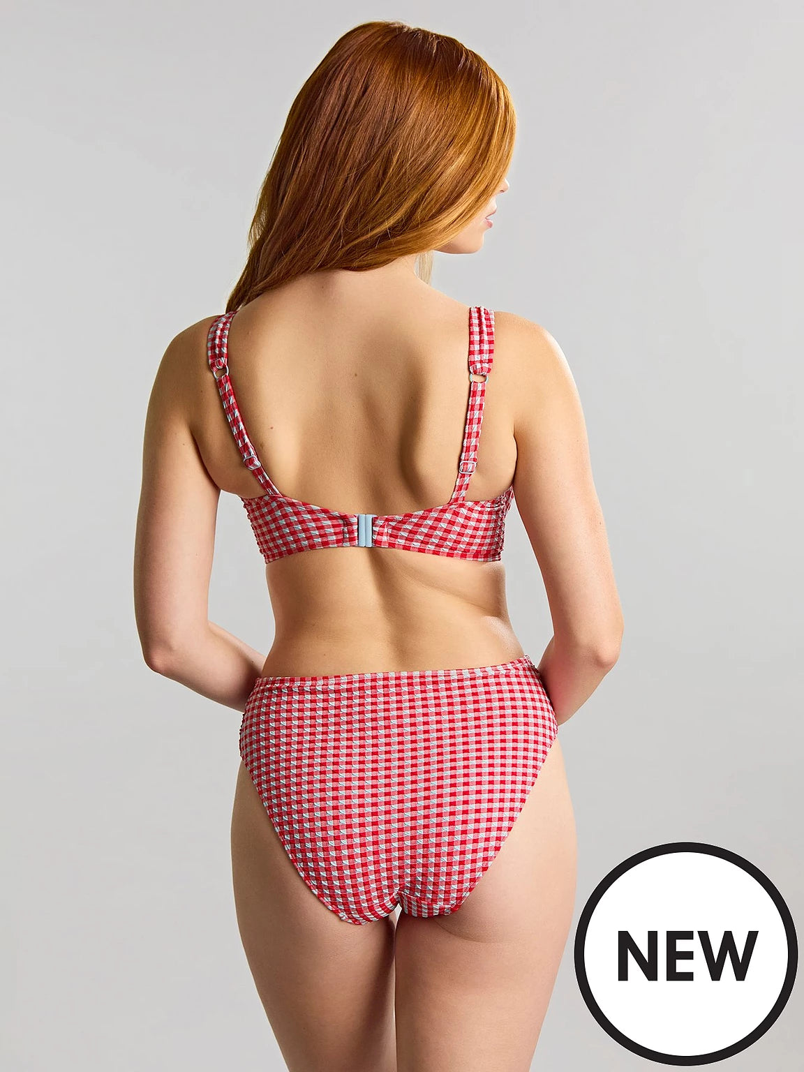 Gingham Midi Brief in Red Gingham - Panache