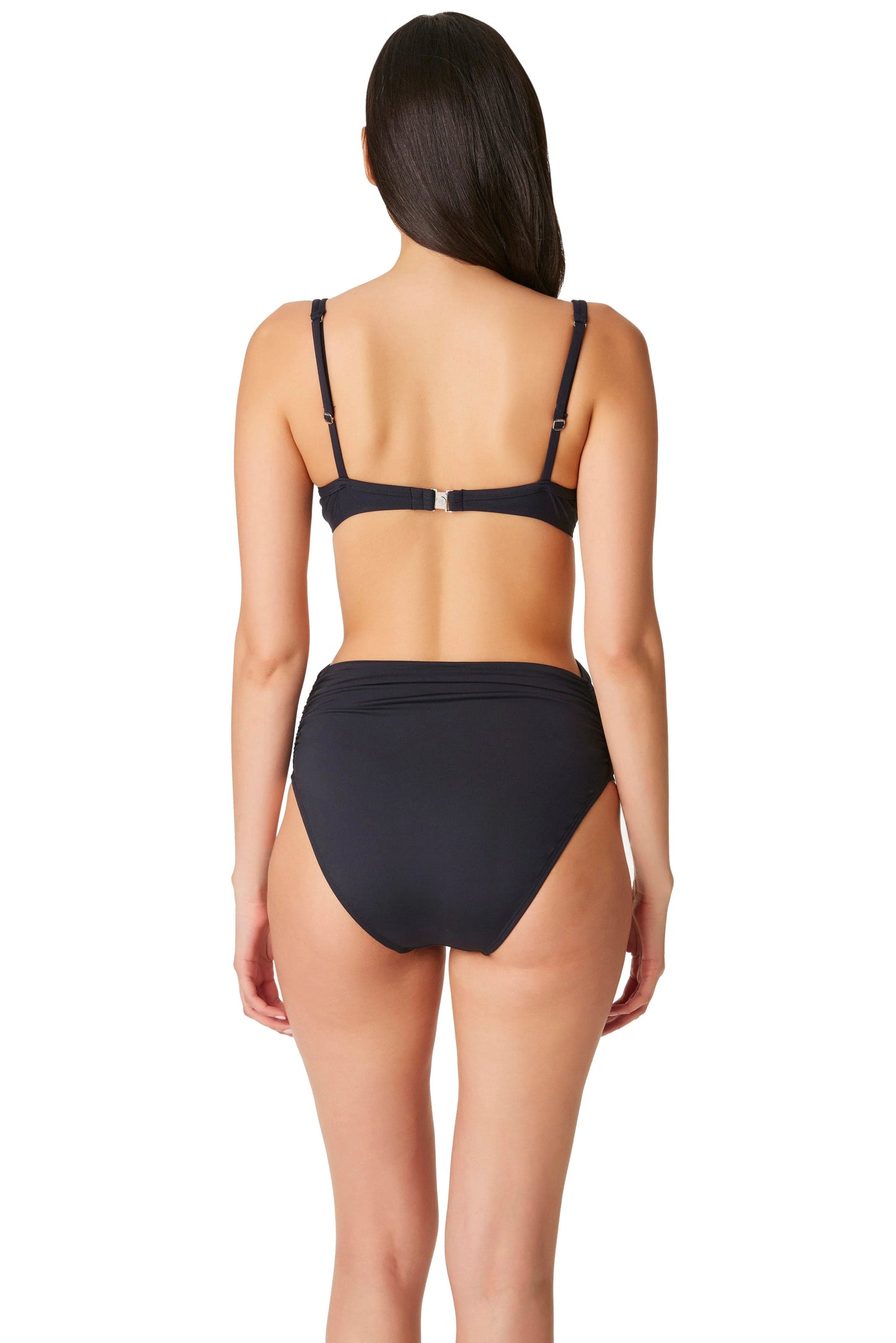 Kore Shirred High Waist Bikini In Black - BLEU - BraTopia