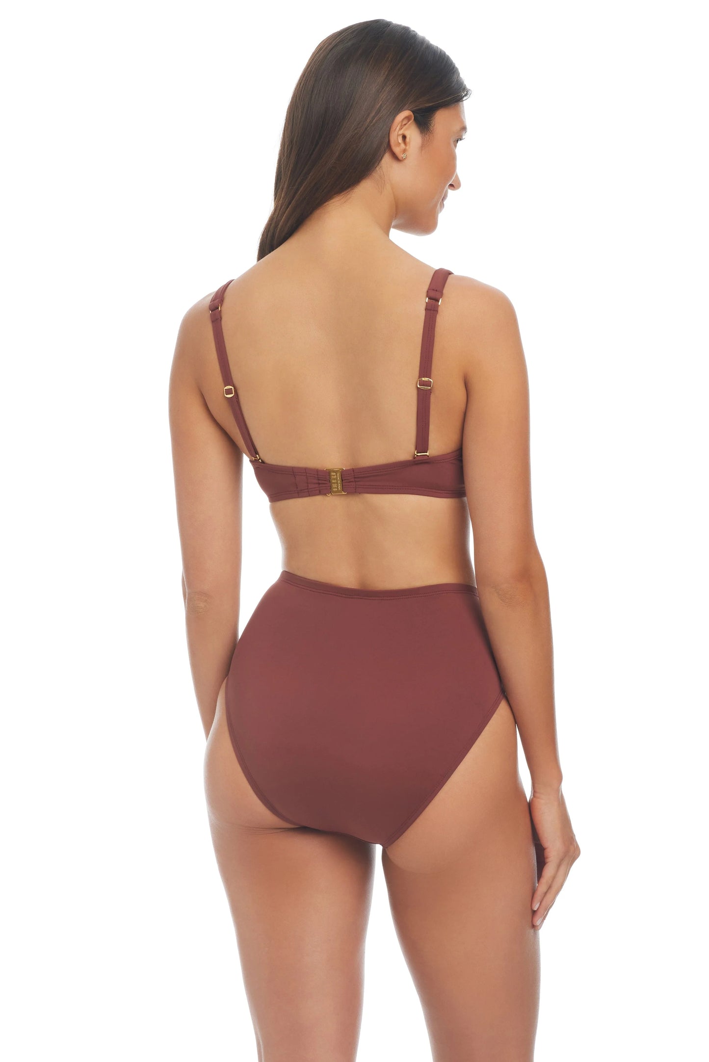 Ring Master 25 Ring Draped UW Bikini Top In Chipotle - Bleu - BraTopia