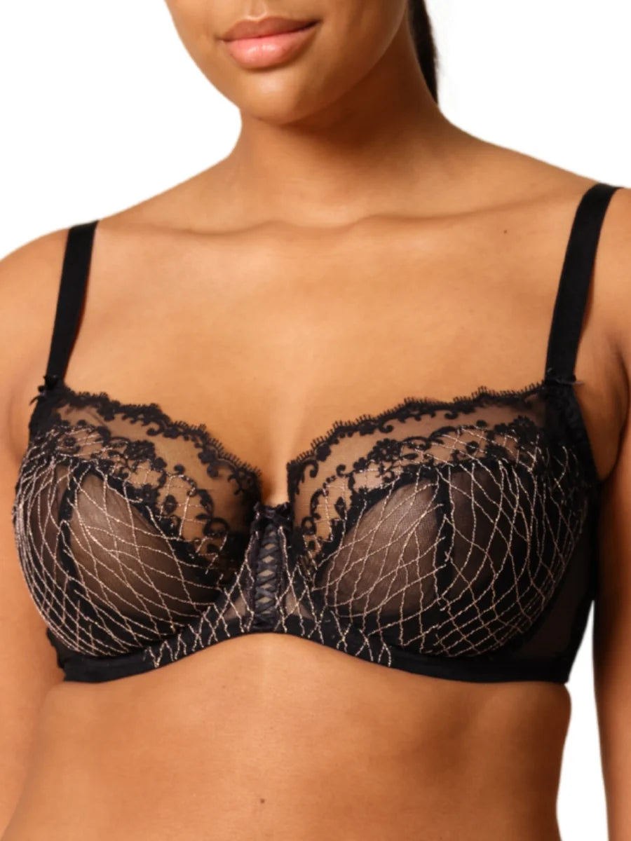 Lacage Non Padded Balconette Bra In Black- Gossard