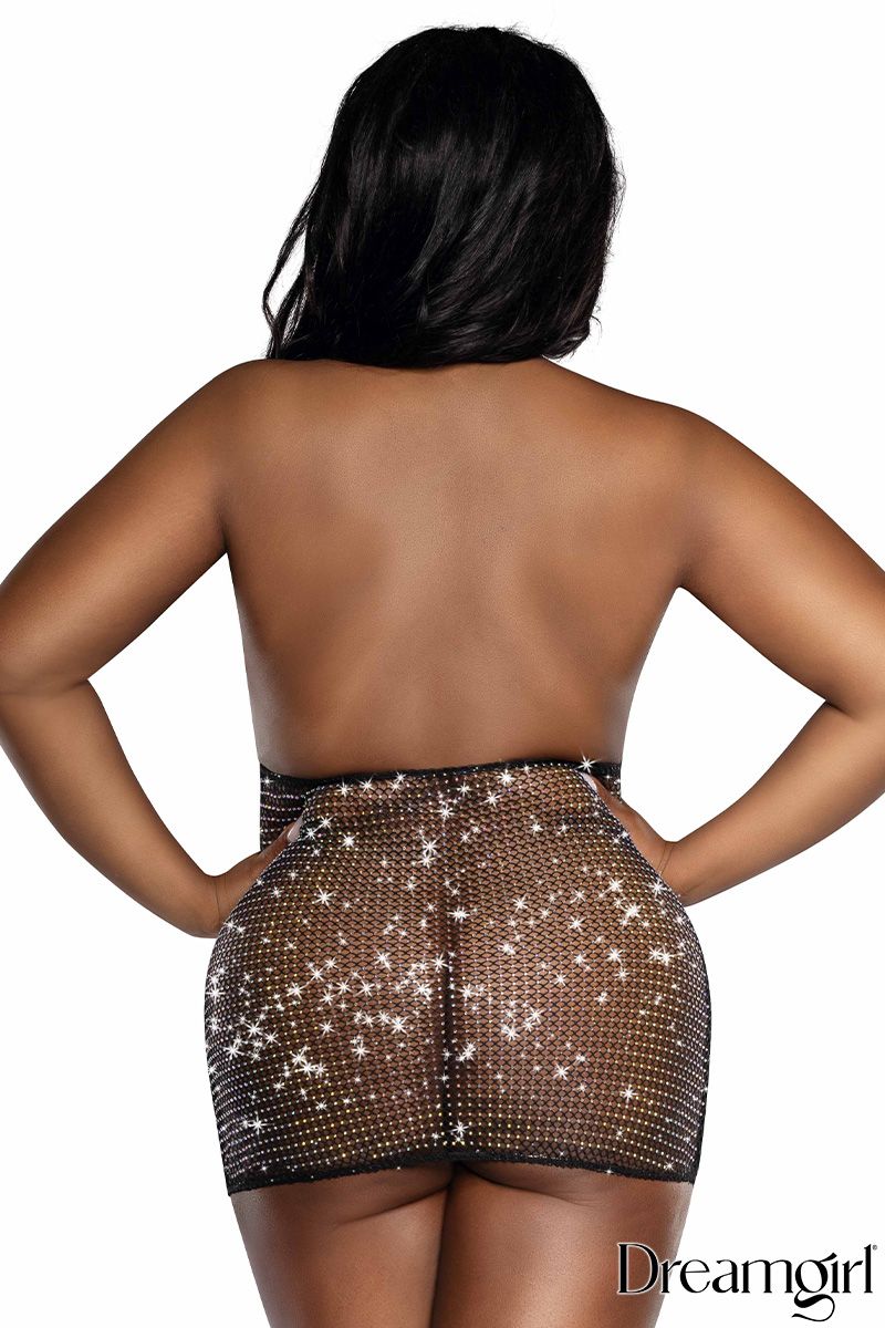 Rhinestone Babydoll In Black