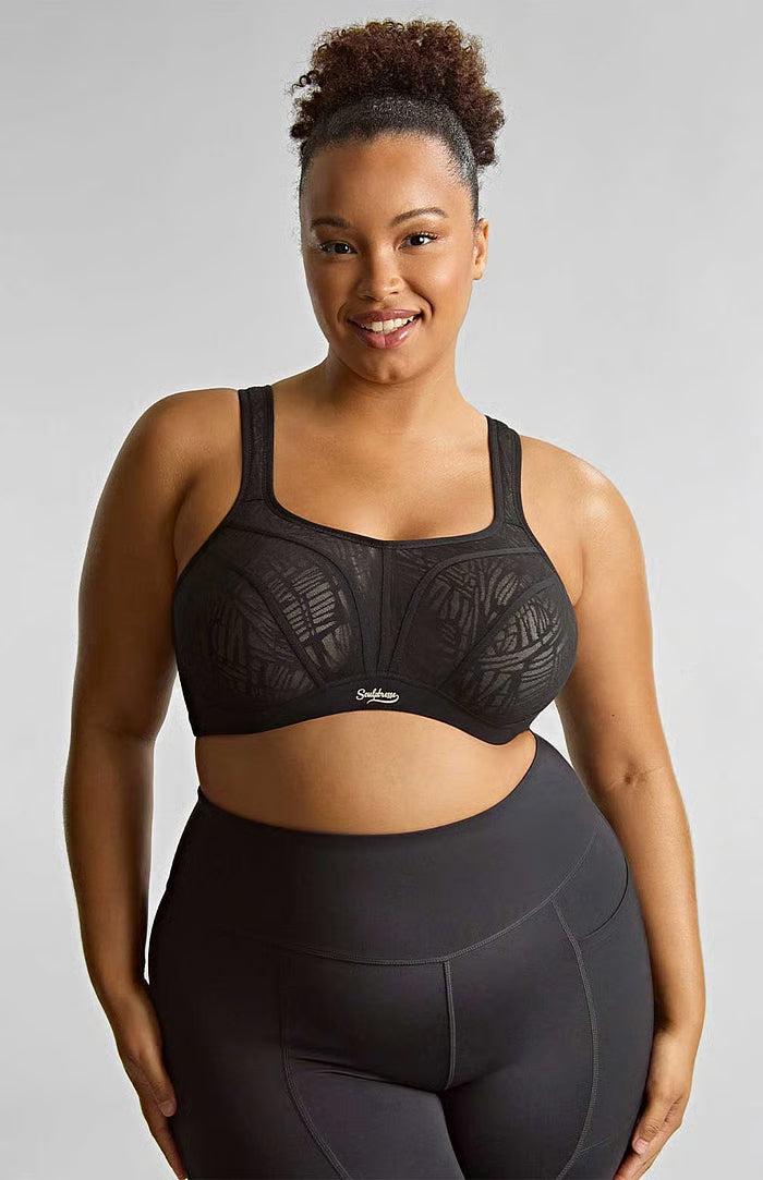 Activate Wired Non Padded Sports Bra In Black/Chalk - Sculptresse