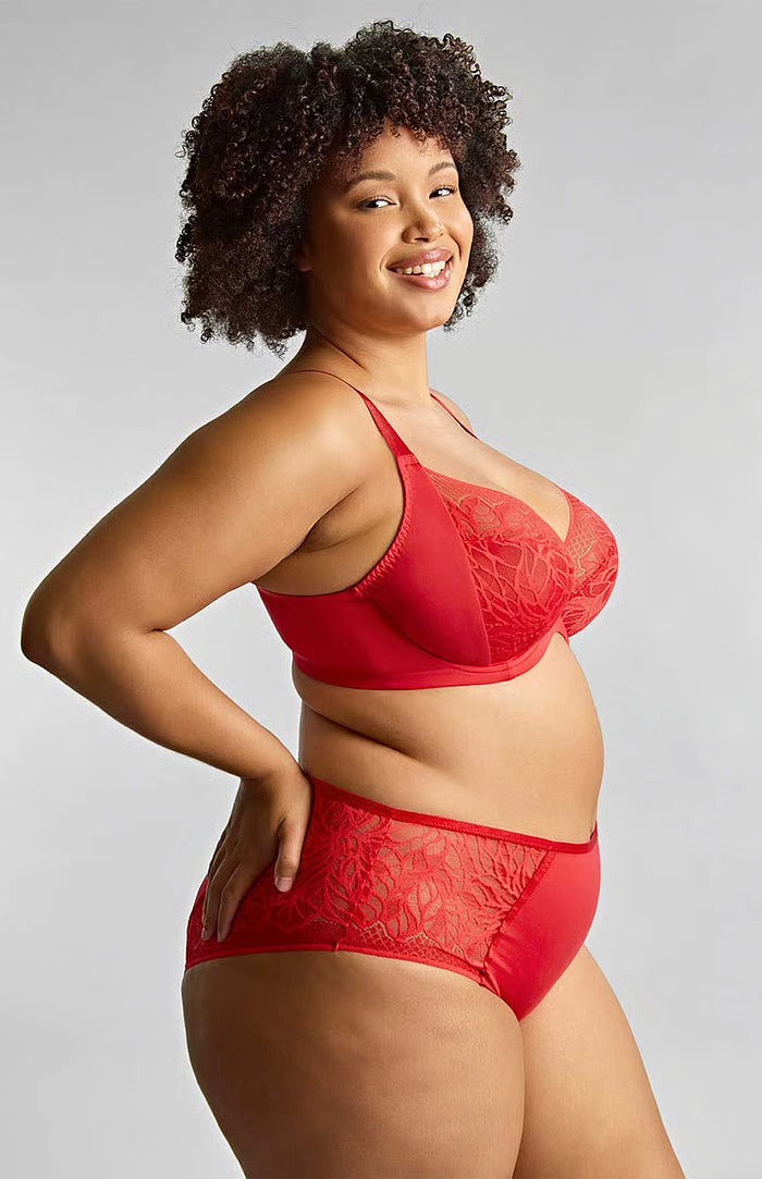 Sophia Deep Brief In Red - Sculptresse