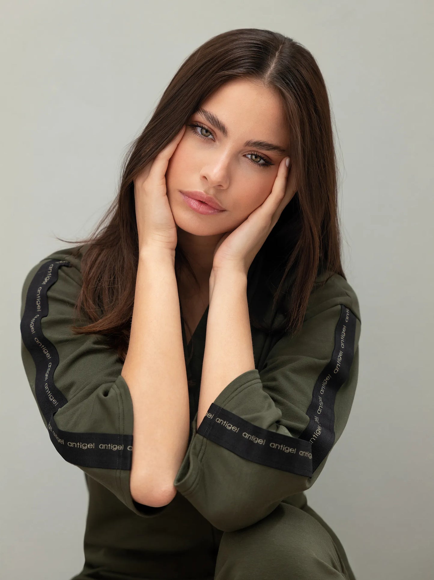 Tressage Graphic Short Negligee In Black - Antigel - BraTopia