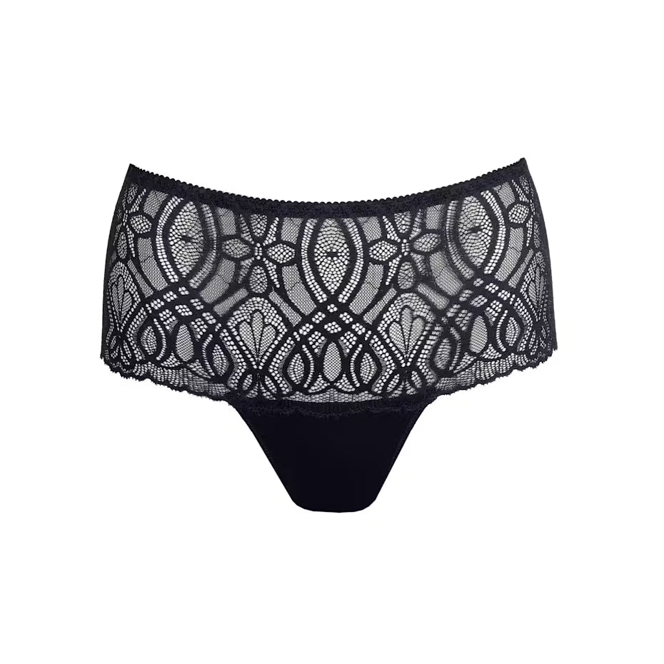 Salerno Luxury Thong in Black - Prima Donna