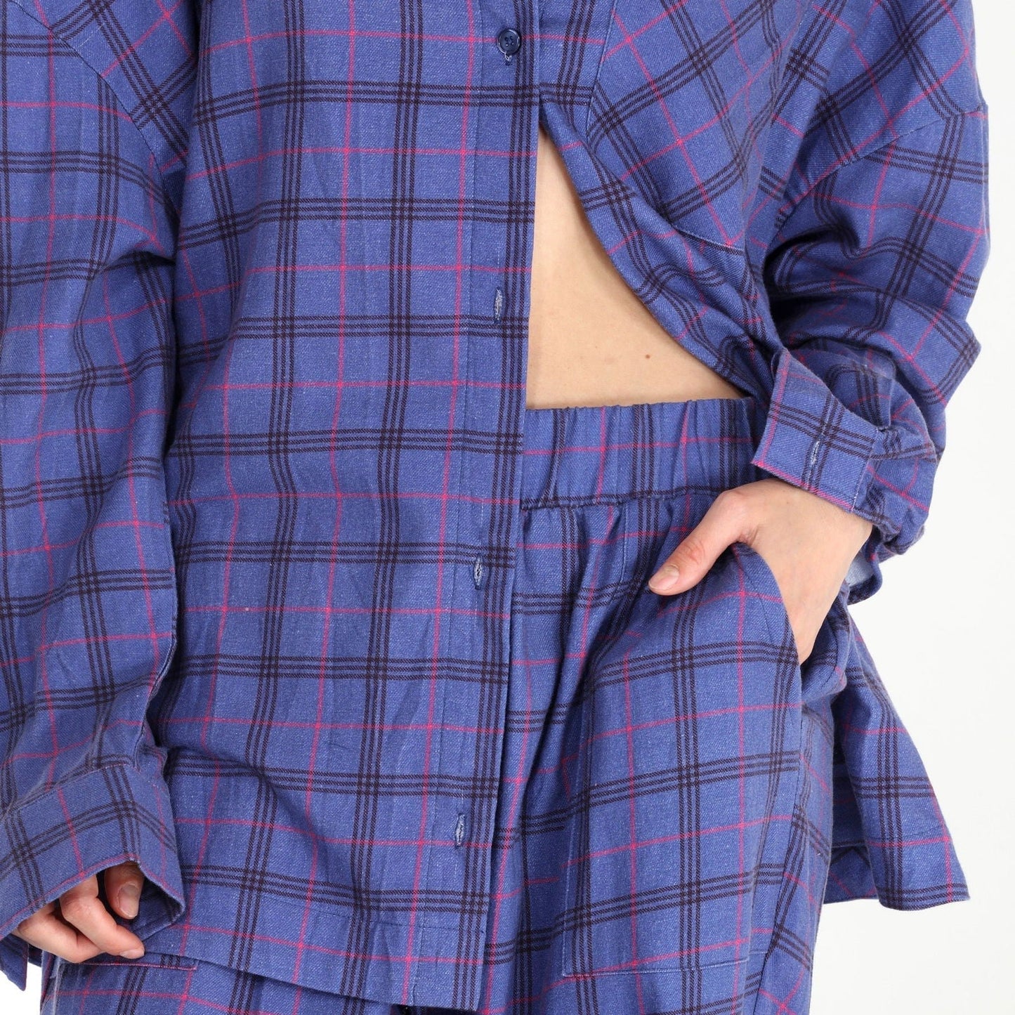 Golden Hour PJ Set In Indigo Plaid - Honeydew Intimates - BraTopia