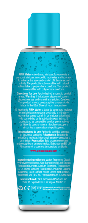 Pink Water Water Based Lube - Empowered Products - BraTopia