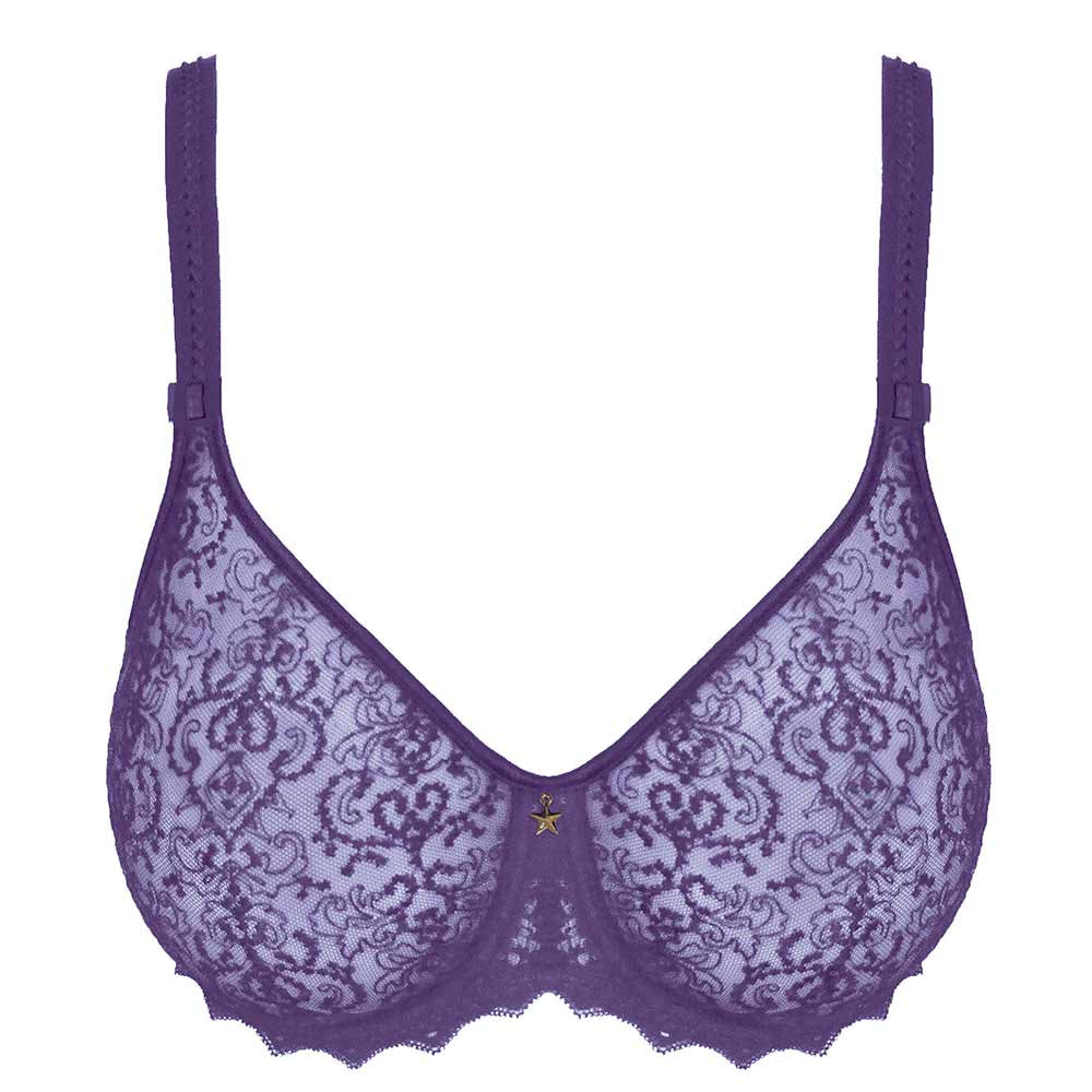 Cassiopee Seamless Full Cup Bra In Dark Purple - Empreinte - BraTopia