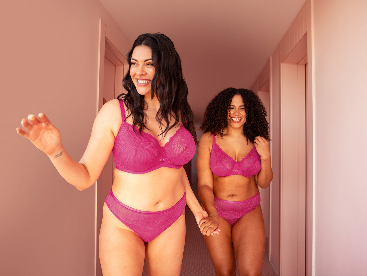 Lace Daze Brazilian Brief In Lipstick Pink - Curvy Kate - BraTopia