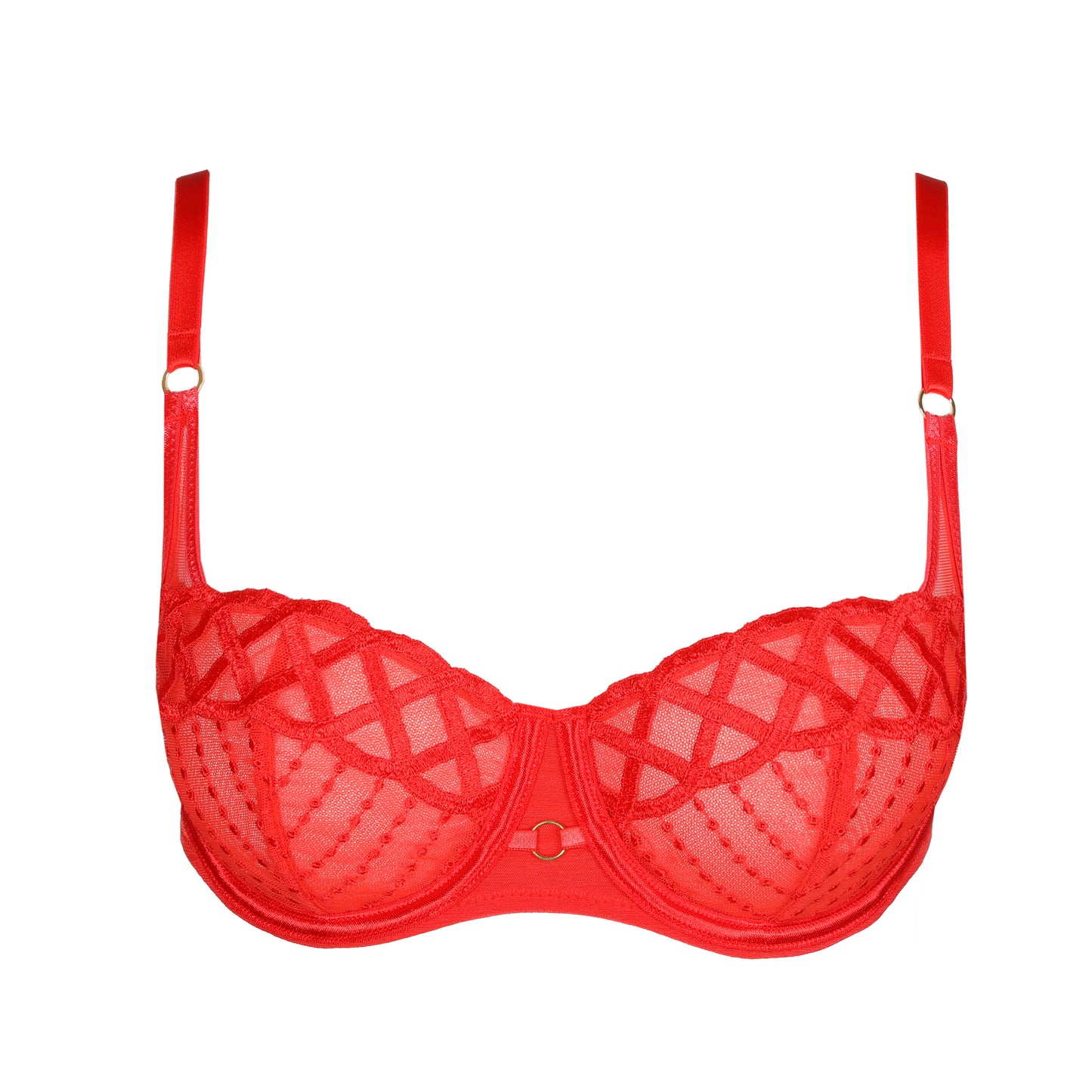 Jhana Balcony Vertical Seam Bra In Fiesta Red - Marie Jo - BraTopia