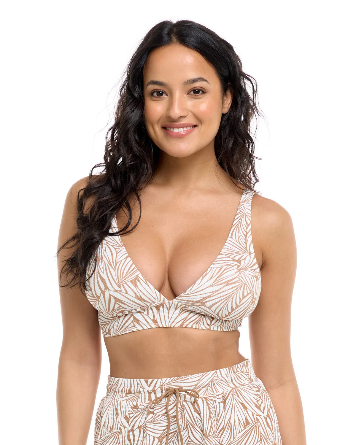 Biomes Isabella Wide Band Triangle Top In Tan - Skye - BraTopia