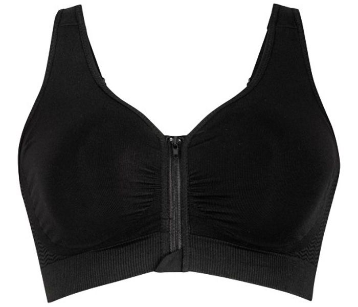 Lynn Post Mastectomy Front Zip Bra In Black - Anita - BraTopia