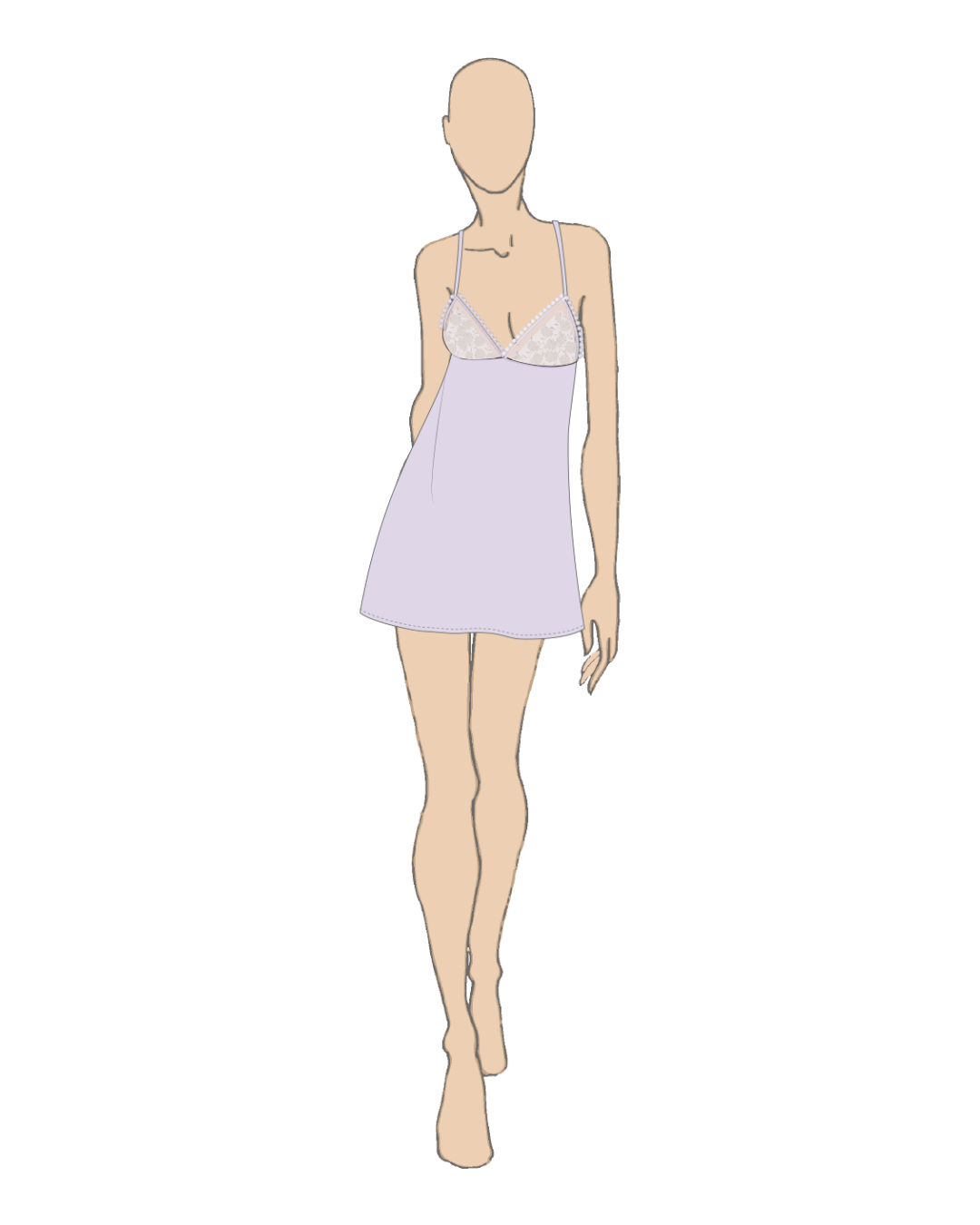 Kylie Charm Chemise In Periwinkle - Flora Nirkooz - BraTopia