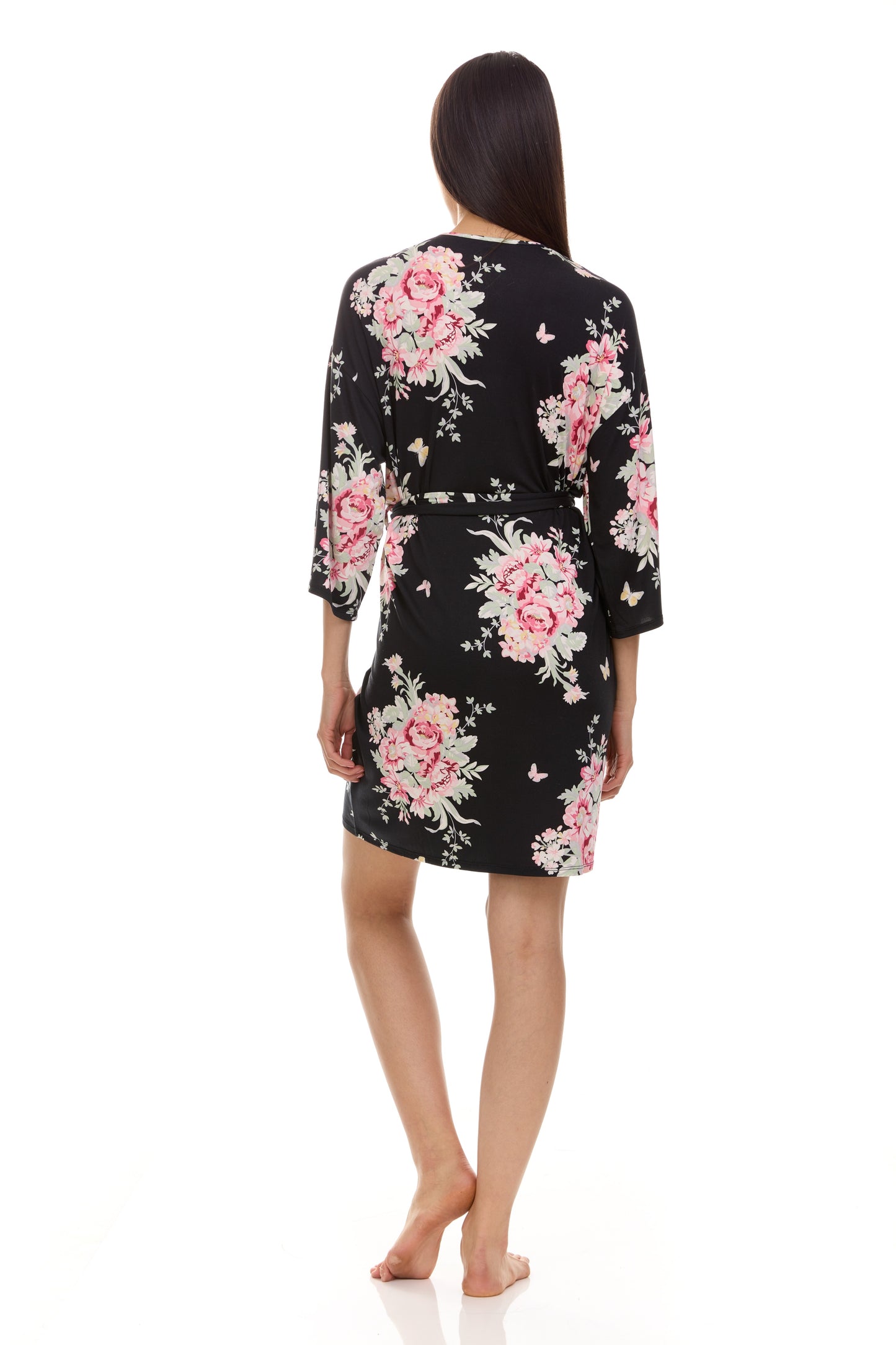 Adalynn Travel Set In Pink Notch PJ Set In Black - Flora Nikrooz - BraTopia